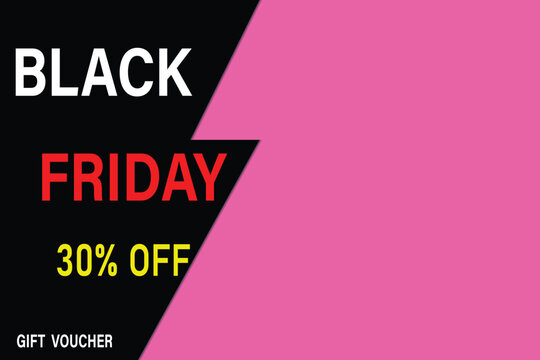 Black Friday Text Template 30% Off Promotion Banner