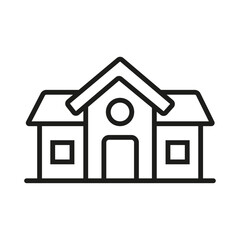 Duplex House Icon Representing Multi-Family Housing and Residential Living. Simplified house icon two stories. Icon symbol illustration. house home icon outline editable stroke line drawing Vector.
