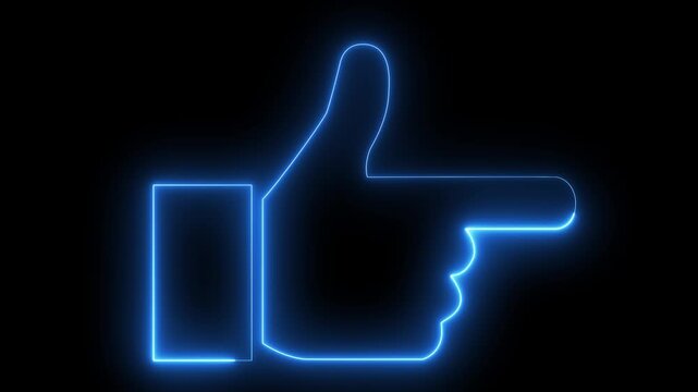 Outline finger right icon on black background. digital abstract 4K Video motion graphic animation . - Powered by Adobe