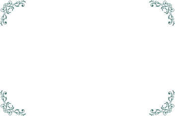 Elements of ornate vintage frames. Border gold on white classic swirls, floral motifs. Design print for greeting cards, wedding invitations, restaurant menu, royal certificates. Set 1411