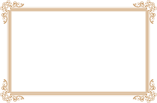 Elements of ornate vintage frames. Border gold on white classic swirls, floral motifs. Design print for greeting cards, wedding invitations, restaurant menu, royal certificates. Set 1413