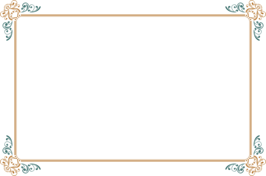 Elements of ornate vintage frames. Border green and gold on white classic swirls, floral motifs. Design print for greeting cards, wedding invitations, restaurant menu, royal certificates. Set 1415