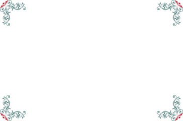 Elements of ornate vintage frames. Border green and gold on white classic swirls, floral motifs. Design print for greeting cards, wedding invitations, restaurant menu, royal certificates. Set 1421