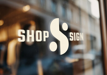 Logo Mockup On A Shop Window Glass