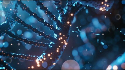 Bioluminescent DNA Double Helix in Slow Motion | Futuristic Molecular Animation
 - Powered by Adobe