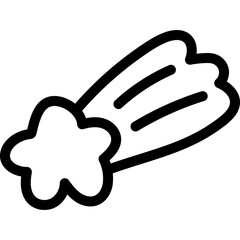 Hand Drawn Icon Of A Shooting Star With A Trailing Tail On A Transparent Background Representing Wishes And Celestial Events