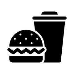 Fast food icon, burger and drink sign