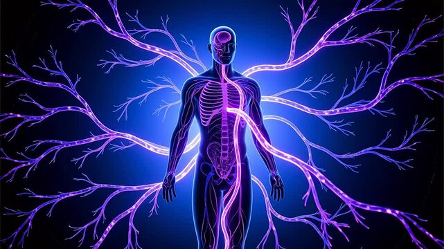 Human body nervous system visualization