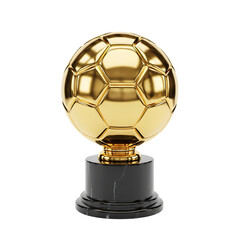 Celebrate victory with a golden soccer football trophy gleaming with championship win