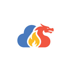 Cloud Formation with a Central Flame and a Dragon Shape