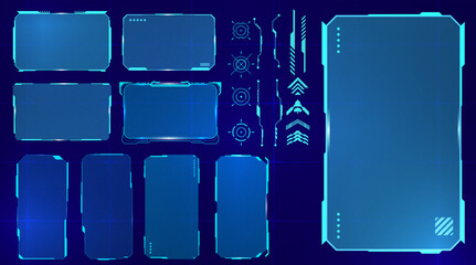 Advanced Tactical HUD Targets and Holographic Frames Pack. An advanced tactical HUD pack including target reticles, holographic screen frames, and digital overlays.