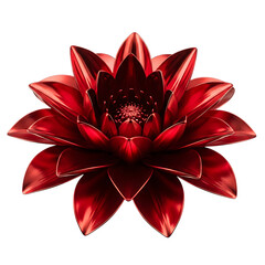 Stunning metallic red lotus flower bloom symbolizing luxury and elegance