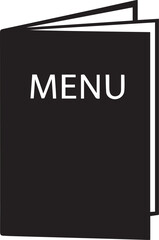 Black Menu Silhouette Icon – Restaurant Booklet Vector for Food Service, Dining, and Hospitality Design