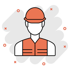 Worker with Safety Vest icon, Safety Worker, PPE Person, Construction Worker, Site Supervisor