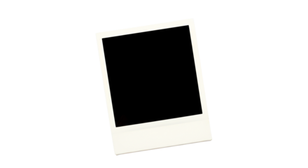 instant photo frame with blank space for memories on transparent background