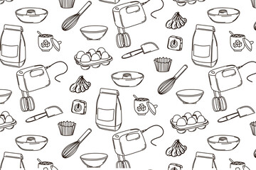 Baking Tools Pattern Vector Illustration