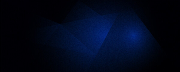 Obraz premium Black dark navy blue silver abstract pattern background. Geometric shape. Line triangle angle fold polygon diamond 3D. Color gradient ombre. Rough grain noise