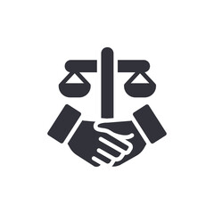 Balance Scale And Hands Icon Justice And Law Concept