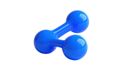 Bright blue, glossy, 3D-rendered abstract symbol on a black background