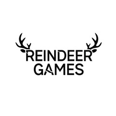 Reindeer games text with antlers for christmas