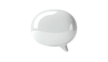 Glossy white 3D speech bubble isolated on a black background, communication concept