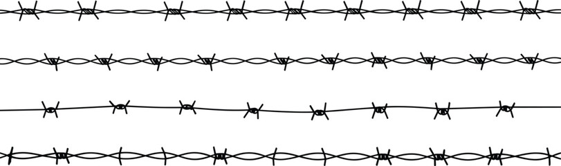 Barbed wire types, fencing comparison, security materials, twisted strands, sharp barbs, industrial design, protective barrier, wire texture, danger symbol