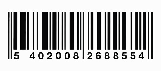 Barcode icon, isolated line illustration for product labeling, retail scanning, inventory management, e-commerce, and packaging design, minimalist linear barcode graphic