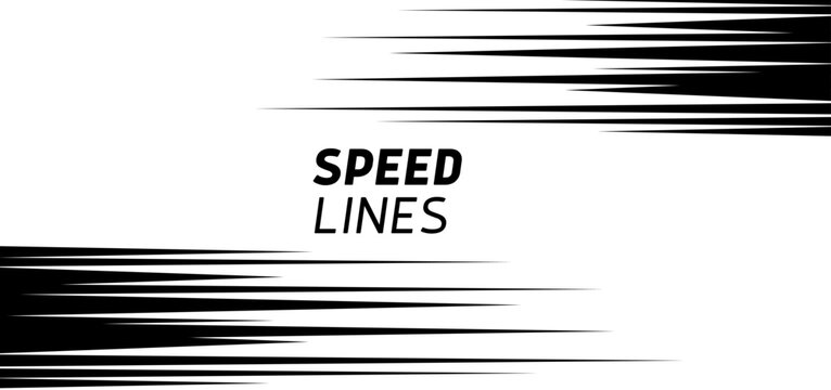 Speed Lines Motion Effect  Black and White Graphic Background