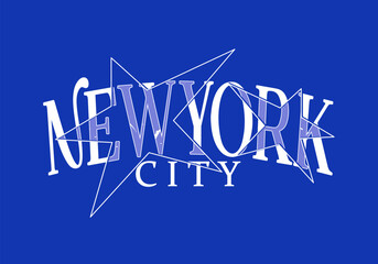 Elegant Vintage Typography New York City Text Design for Tee, T-shirt, Sweatshirt, and Poster Art - Vector