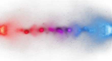 Red and blue flashing lights with purple glow and starry texture isolated on a transparent background