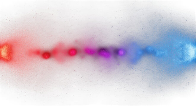 Red and blue flashing lights with purple glow and starry texture isolated on a transparent background