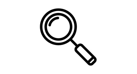 A simple line drawing of a magnifying glass against a plain white background.