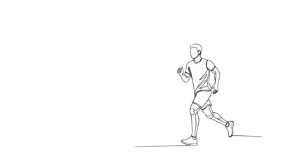 One Line Continuous Drawing of a Running Man A Singular and Unbroken Artistic Expression