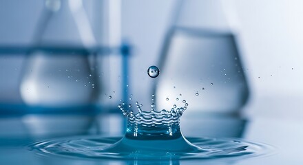 Witness the stunning moment of impact as a water droplet creates a vibrant splash, ideal for science, health, or environmental campaigns that need a dynamic, clean aesthetic