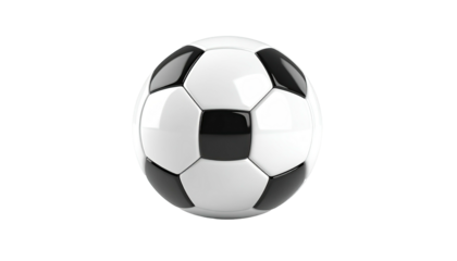 A classic black and white soccer ball, isolated on a black background