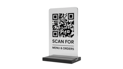 QR Code Table Sign for Restaurant Menu and Orders