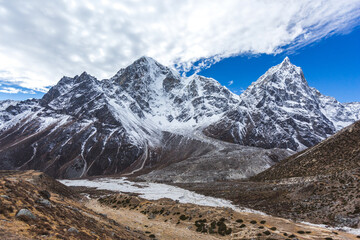 View on the way to Everest base camp. Sagarmatha national park, Nepal