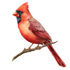 Cardinal watercolor artwork, high-quality professional vector illustration isolated on a white background.