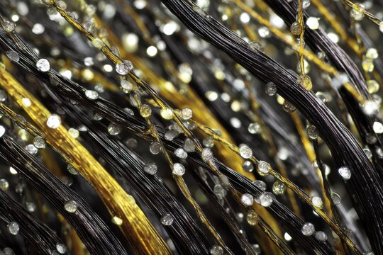 Elegant poster featuring a luxurious black and gold color scheme, illuminated with twinkling lights, inviting guests to a vibrant celebration