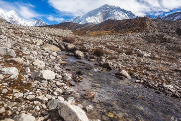 View on the way to Everest base camp. Sagarmatha national park, Nepal