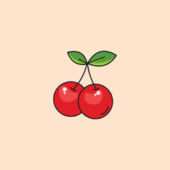 vector illustration of cherry