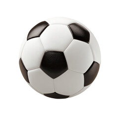 Classic black and white soccer ball, isolated on dark background