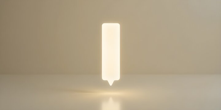 Bright glowing modern speech bubble icon illuminates minimalist abstract background, inspiring communication concepts