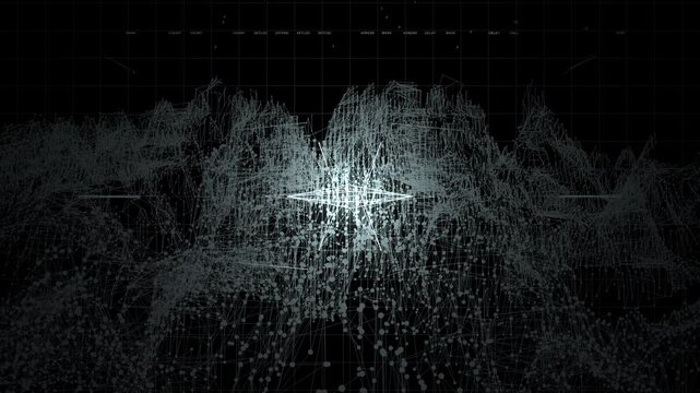 Military surveillance drone radar screen scans target enemy positions