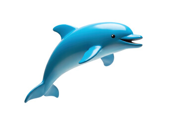 Isolated Blue dolphin swimming underwater, aquatic mammal, friendly sea creature, ocean