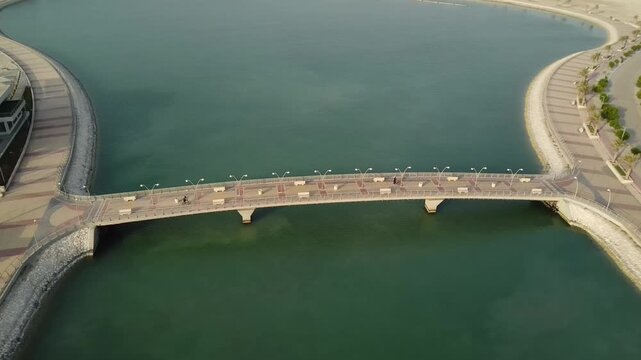 Aerial View of Corniche Bridge in Al Khobar, Saudi Arabia