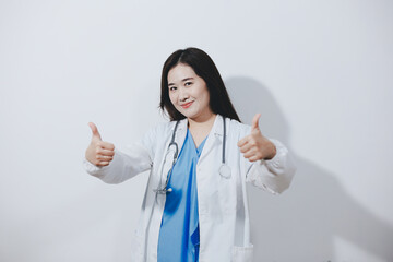Receptionist working at the hospital registering patients