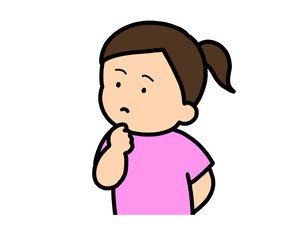 考える　アジア人の女の子