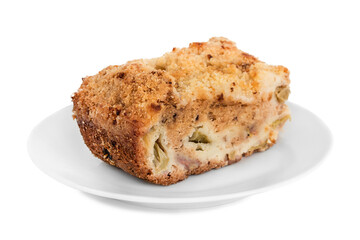Cake on plate isolated