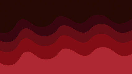 Red Wave Layers. Horizontal Gradient Bands with Maroon Top and Light Bottom Flow. Suitable for tech design, wallpaper, poster, cover, brochure, banner, website, flyer